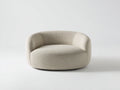 Fauteuil 102×90×74 cm - tissu écru structuré - dossier arrondi confortable design doux pour salon