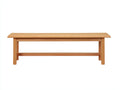 Banc 160×38×46 cm - chêne naturel - assise rectangulaire avec pieds droits et traverse basse pour salle à manger