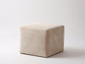 Tabouret 90×90×40 cm - velours côtelé beige - pouf carré rembourré lignes épurées pour chambre à coucher