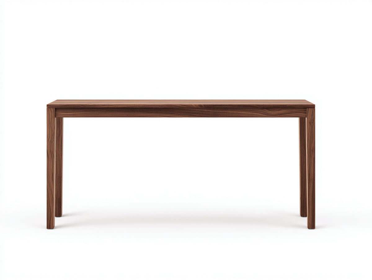 Console 140×38×80 cm - bois noyer foncé - meuble d'entrée et chambre avec rangement discret style contemporain