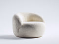 Fauteuil 100×94×75 cm - tissu blanc cassé bouclé - forme arrondie confortable design doux pour salon