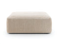 Tabouret 95×95×30 cm - velours côtelé crème - plateforme basse rembourrée aux angles adoucis pour chambre à coucher