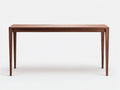 Console 135×36×82 cm - bois brun acajou - plateau rectiligne et pieds carrés affinés pour chambre à coucher