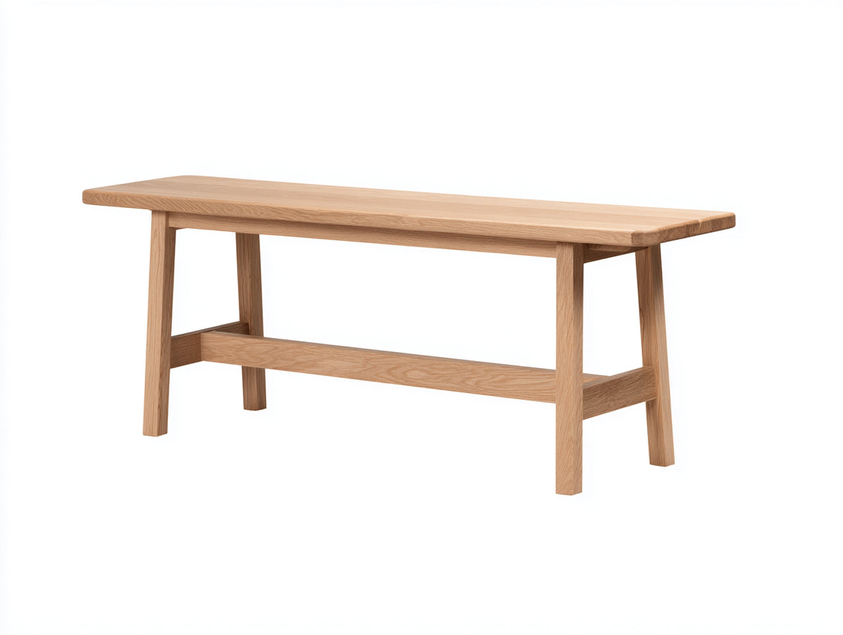 Banc 170×40×46 cm - bois chêne clair structure renforcée - assise droite minimaliste pour salle à manger