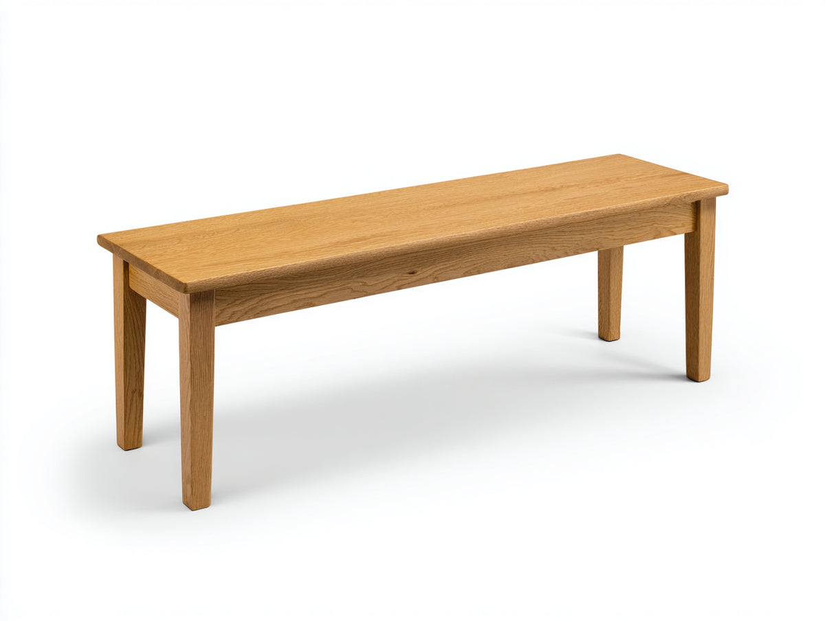 Banc 190×42×46 cm - bois chêne clair structure droite - design naturel fonctionnel pour salle à manger