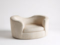 Fauteuil 98×88×76 cm - tissu beige texturé - assise enveloppante courbe style contemporain pour salon