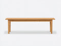 Banc 165×40×47 cm - chêne doré - longue assise plane et cadre à quatre pieds droits pour salle à manger