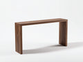 Console 155×40×80 cm - bois noyer foncé - design minimaliste avec base latérale pleine pour chambre à coucher