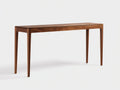 Console 130×38×80 cm - bois noyer naturel - meuble fin avec niche ouverte style contemporain pour chambre à coucher