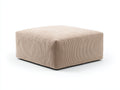 Tabouret 105×85×38 cm - tissu côtelé sable - pouf rectangulaire rembourré style contemporain pour chambre à coucher